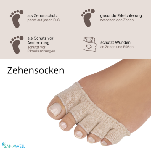Zehensocken | Half Toe-Füßlinge für den Schutz vor Fußerkrankungen – Bild 2