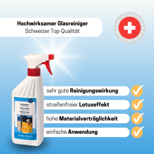 Scheibenklar mit Zitronenduft, Swiss Clean 500ml – Bild 2