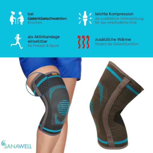 Kniebandage, elastisch mit Stabilisatoren – Bild 5