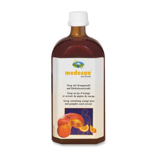 Orangensaft mit Kürbiskernextrakt, Sirup