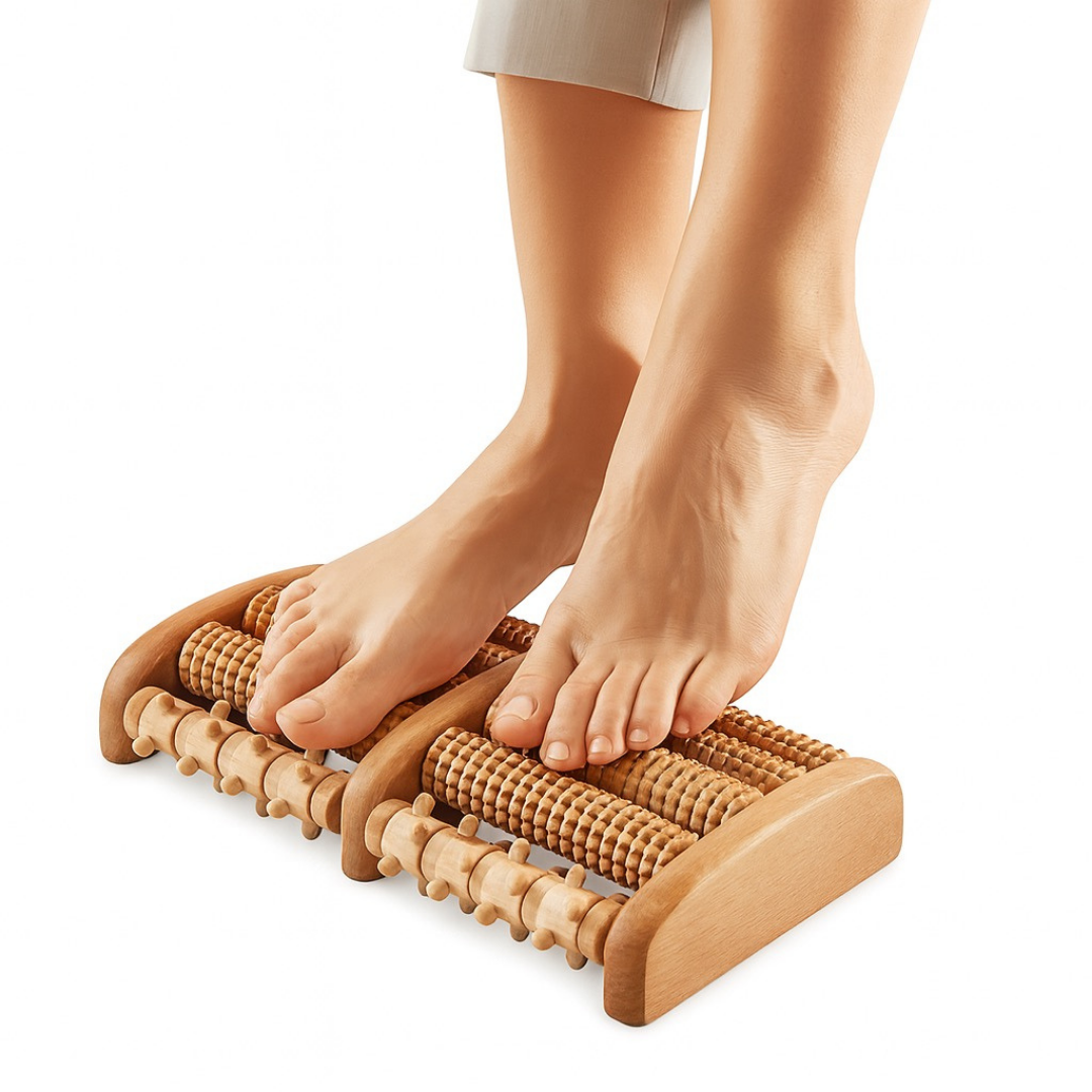 Fuß-Massageroller aus Holz – Wohltuende Massage für müde Füße