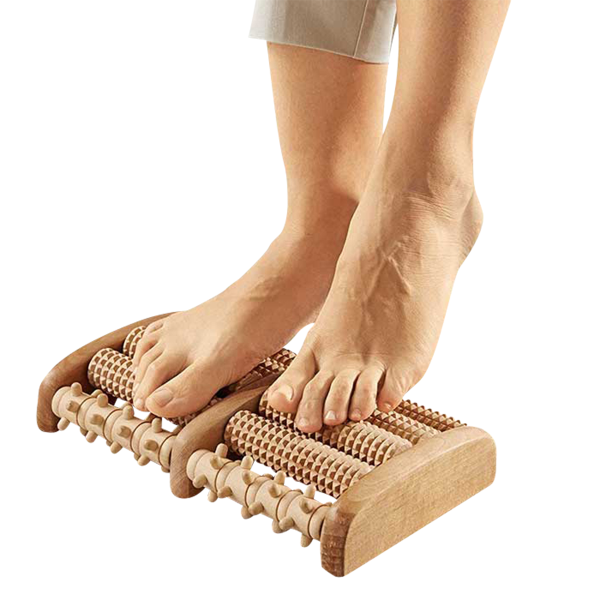 Fußmassageroller Holz Fußroller Fußmassagegerät Fuß-Massage-Rolle Reflexzonen 