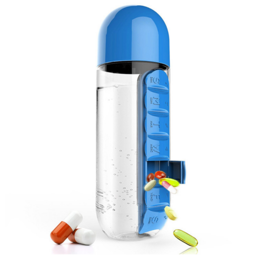 Getränkeflasche mit Tablettentransporter