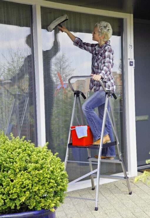Sicherheitsleiter mit -bügel und Handgriffen, 3-stufig – Bild 7