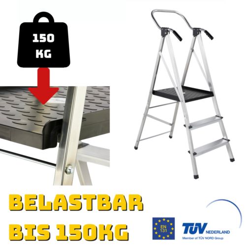 🔝 Sicherheitsleiter, 3-Stufen Haushaltsleiter – Bild 5