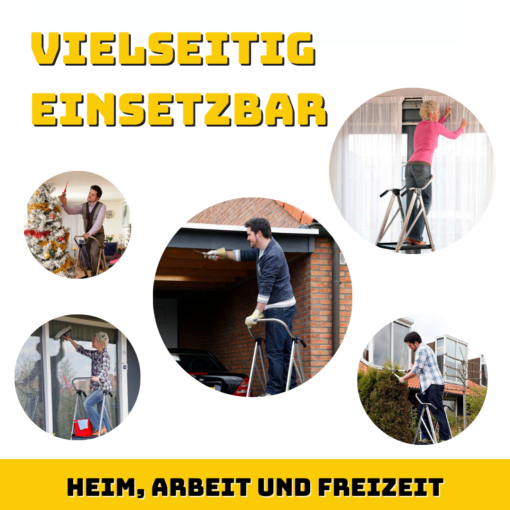 🔝 Sicherheitsleiter, 3-Stufen Haushaltsleiter – Bild 7