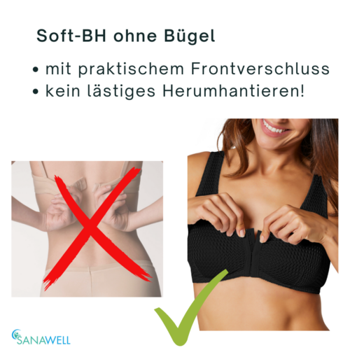 Soft-BH ohne Bügel | mit Frontverschluss | schwarz – Bild 4