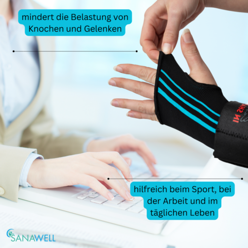 Handgelenksbandage, elastisch | für Sport & Alltag | schwarz | verschiedene Größen – Bild 3