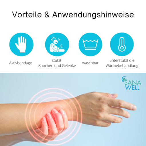 Handgelenksbandage, elastisch | für Sport & Alltag | schwarz | verschiedene Größen – Bild 4