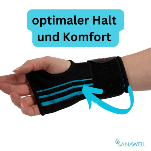 Handgelenksbandage, elastisch | für Sport & Alltag | schwarz | verschiedene Größen – Bild 6