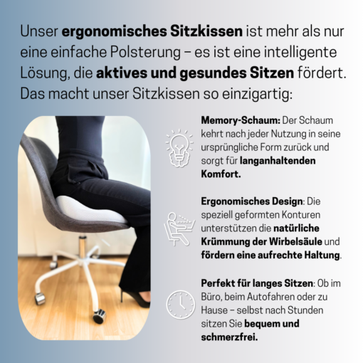 Ergonomisches Sitzkissen für gesundes Sitzen – Bild 3