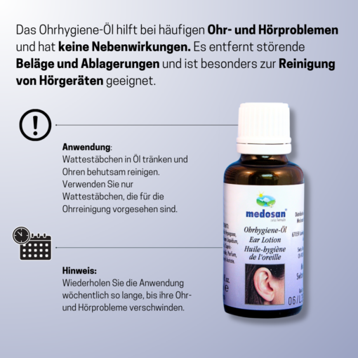 Ohrhygiene-Öl zur Ohrenschmalz-Entfernung, auch für Hörgeräte geeignet, 25ml – Bild 5